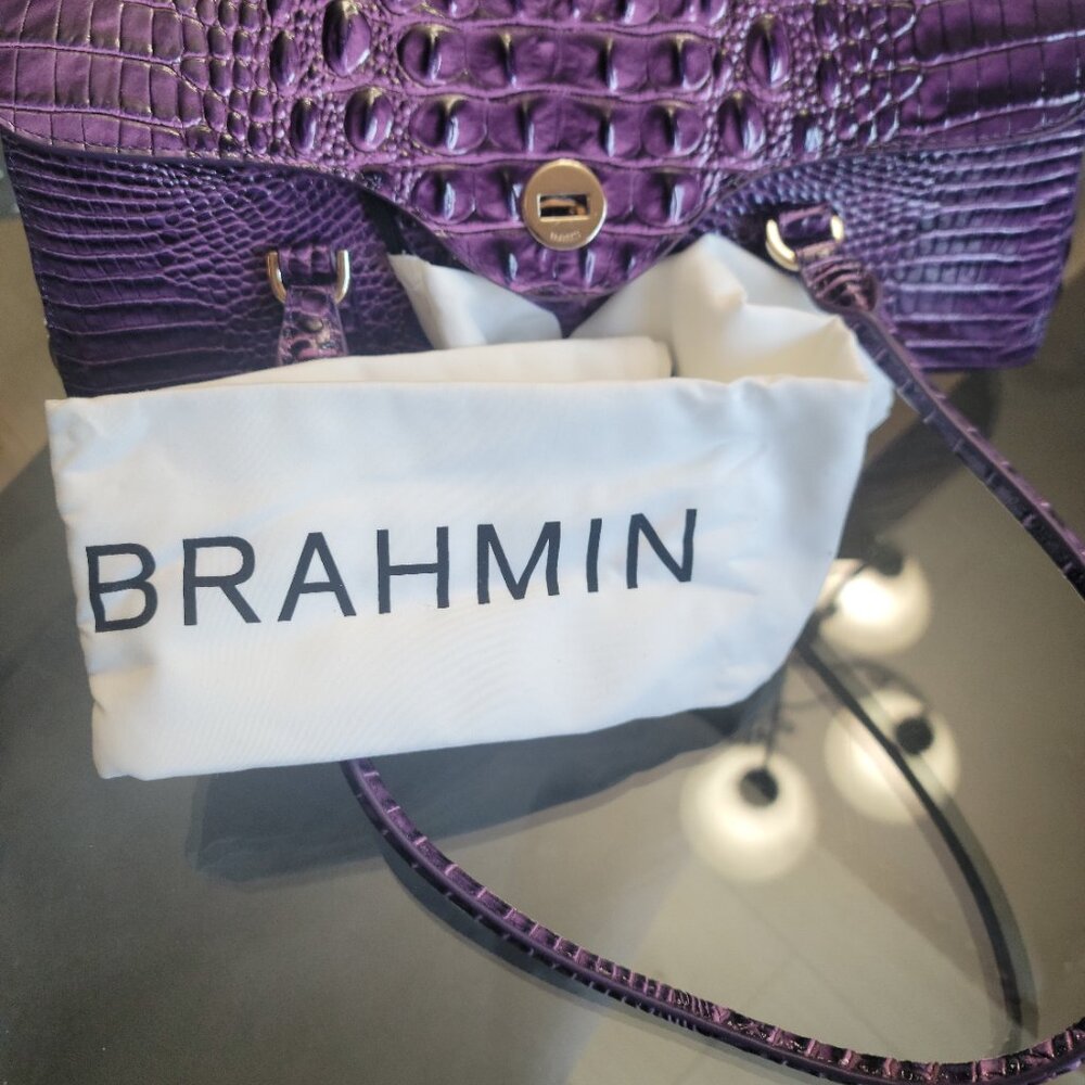 NWT BRAHMIN Dayan Heroic Purple Melbourne Leather